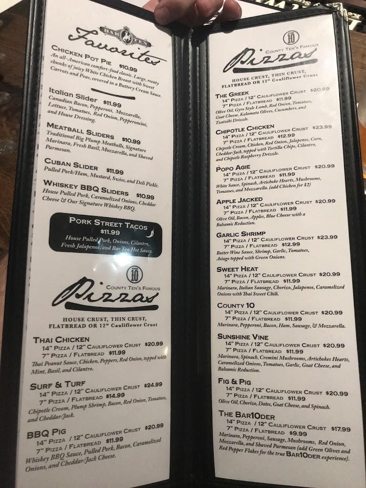 Bar Ten Menu image 1